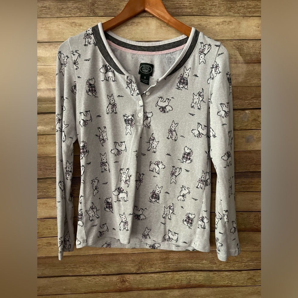 Laura Ashley Women’s Scottie Dogs Pajama Top Shirt Size: Small